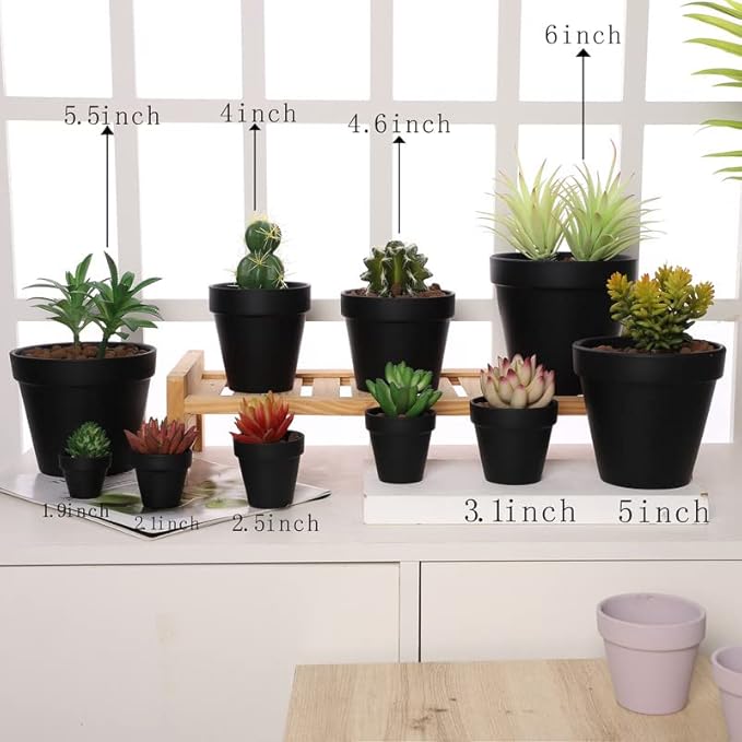 Yishang 72 pcs Small Mini Black Clay Pots, 2.5'' Terracotta Pot Clay Ceramic Pottery Planter,Cactus Flower Terra Cotta Pots,Succulents Nursery Pots,with Drainage Hole,Great for Crafts,Wedding Favor