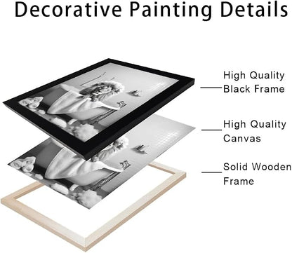 Black and White Lion Canvas Wall Art Bathroom Pictures Paintings - Image 2