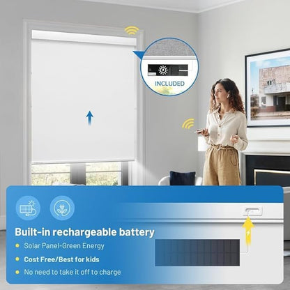 Motorized Blinds with Remote, Cordless Smart Blinds with Valance Cover - Image 2