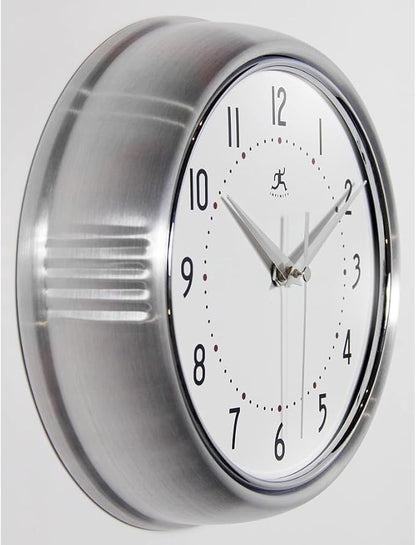 Infinity Instruments LTD. Retro 9 inch Silent Sweep Non-Ticking Mid Century - Image 3