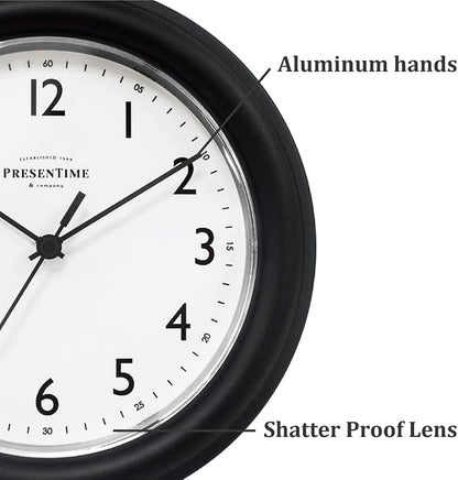 PresenTime & Co. 8.5" Modern Farmhouse Essential Wall Clock, Silent non Ticking - Image 3