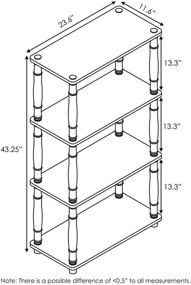 Furinno Turn-N-Tube 4-Tier Multipurpose Shelf Display Rack, Classic Tubes - Image 2