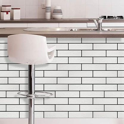 100 Old Town White Faux Brick Wall Tiles, 3D Thin Brick Veneers - Image 7