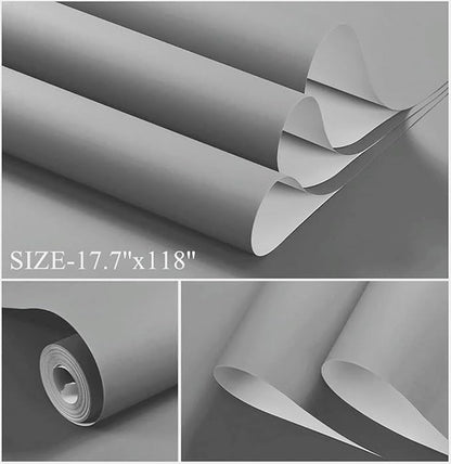 Dimoon 78.7''x17.7'' Grey Peel and Stick Wallpaper Contact Paper Modern Self - Image 2