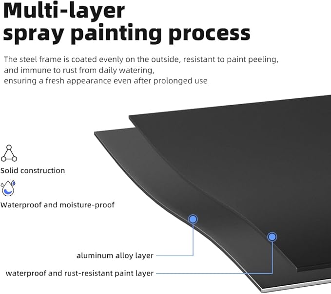 Chic & Robust 300 LBS Capacity Aluminum Plant Stand - Your Indoor & Outdoor Plant Display Solution, Size: L47.2 x W11.4 x H13.8 inch.