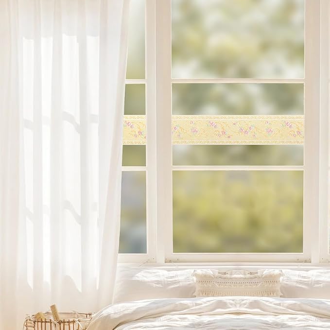AbaBoorty Yellow Floral Wallpaper Border Decor 196"X4.1" Peel and Stick Wall - Image 4