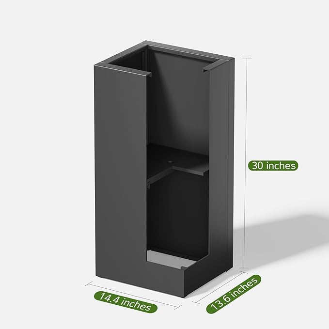 Stoog 30" Tall Planters for Outdoor Plants, All-Weather Metal Planter Boxes Set of 2, with Removable Insert Shelf, Modern Design, Indoor/Outdoor Use, Black