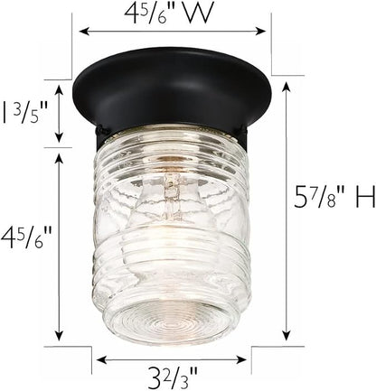 Design House 2-Pack Jelly Jar 1-Light Indoor/Outdoor Flush Mount Ceiling Light - Image 2