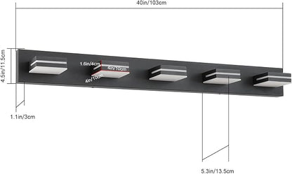 SineRise LED Modern Bathroom Vanity Light Fixtures, Matte Black Modern Acrylic - Image 3