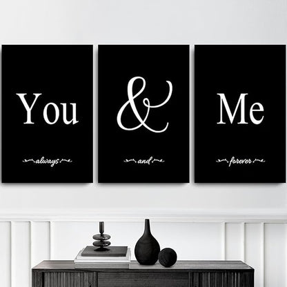 GUBIYU Set of 3 Framed Farmhouse You and Me Wall Art Above Bed Wall Decor - Image 4