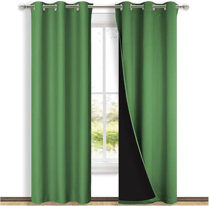 NICETOWN Blackout Curtains 80 inches Long, 2 Pieces, Forest Green, Full Light by NICETOWN