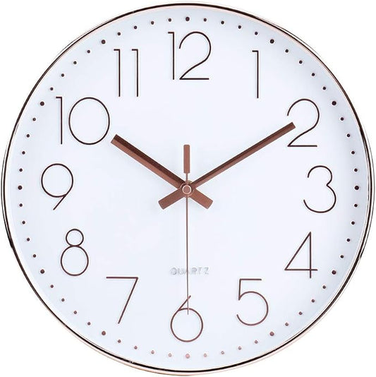 jomparis 12 Inch Battery Operated Silent Non-Ticking Wall Clock, Quality Quartz by JOMPARIS