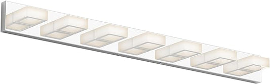 Ralbay 46" LED Chrome Vanity Lights 7 Lights Acrylic Stainless Steel LED Modern by RalbayLighting