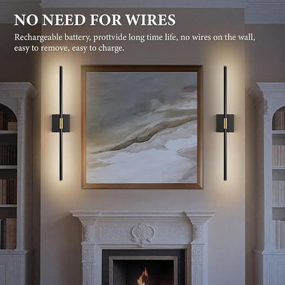 SAIMAND Wireless Sconces Set of 2 Battery Operated, 8000mAh USB Rechargeable - Image 3