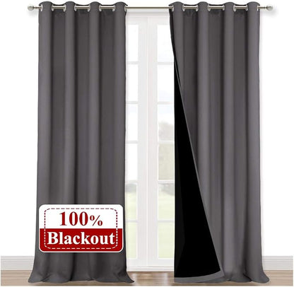 NICETOWN 100% Blackout Blinds, 52 inches x 102 inches, Laundry Room Decor by NICETOWN