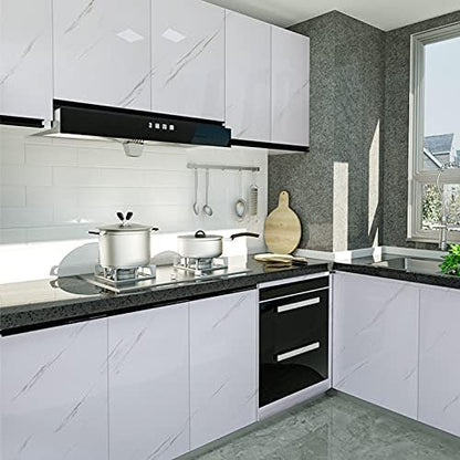 Glossy Marble Paper Granite Gray/White Wallpaper Peel and Stick Wallpaper Self - Image 4
