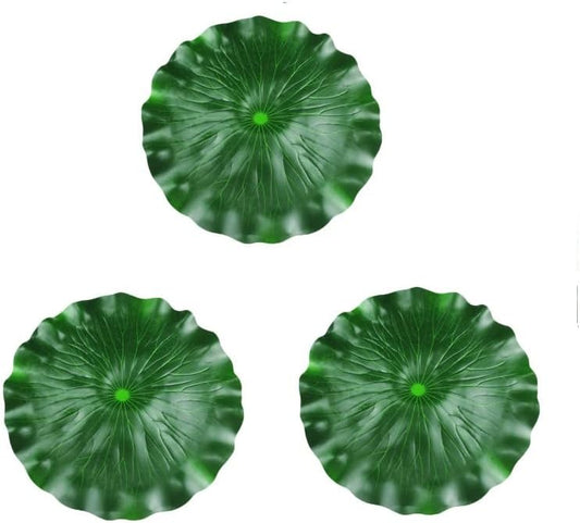 DOITOOL 3Pcs Artificial Floating Foam Lotus Leaves 23.6 Inch Large Artificial Water Lily Pads Ornaments for Patio Fish Pond Pool Aquarium Decor, Green