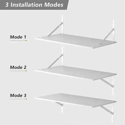 Deep Floating Shelves for Wall Set of 3, 24W x 12 Inch Deep White Floating - Image 5