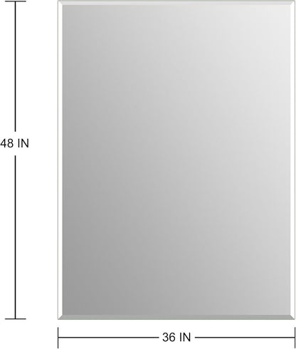 Ruomeng Frameless Mirror for Wall, 48x36 Inch Bathroom Vanity Mirror Farmhouse - Image 4