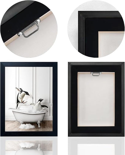 Framed Kids Bathroom Decor Funny Bathroom Wall Art Black and White Wall Decor - Image 4