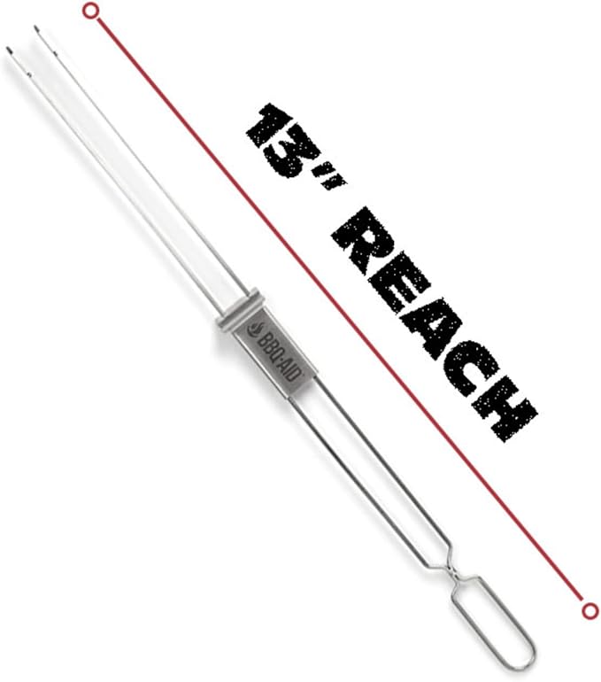 BBQ-AID Premium Barbecue Metal Skewers for Kabobs with Quick Release - Double Pronged, Stainless Steel Metal Skewer for Grilling - Shish Kabob Sticks, Veggies & More