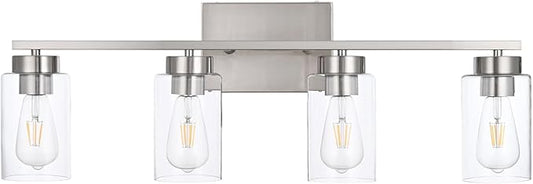 4 Light Bathroom Vanity Light Fixtures, Brush Nickel Modern Wall Lights - Image 2