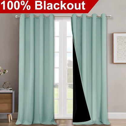 NICETOWN Full Shading Curtains 90 inches Long 2 Panels Set - Image 2