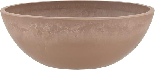 PSW Pot M30TP Collection Shallow Garden Bowl Low Planter for Succulents, Bonsai, Fairy Gardens, Herbs, 12-inch, Taupe