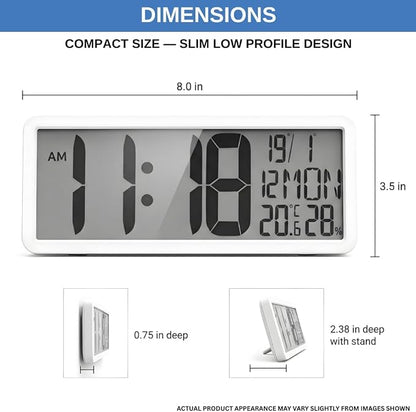 Atomic Digital Wall Clock Battery Operated Large Display | Automatic Time - Image 6