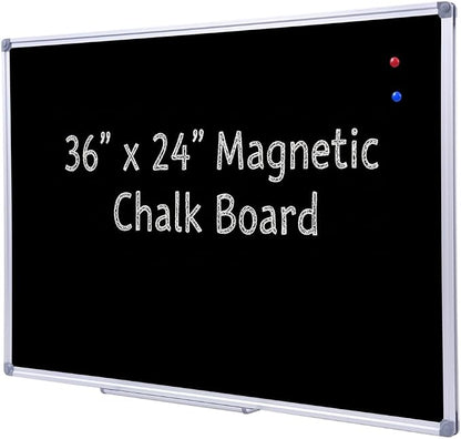36 x 24 Inch Magnetic Black Chalkboard by DexBoard