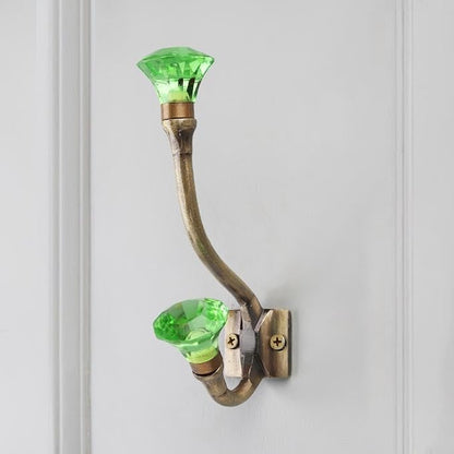 Indian Shelf 12 Piece Heavy Duty Crystal Decorative Colourful Coat Hooks Unique - Image 9