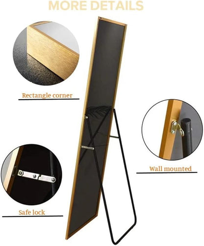 Dewfig Full Length Mirror with Stand, Full Body Mirrors, Hanging or Wall - Image 6