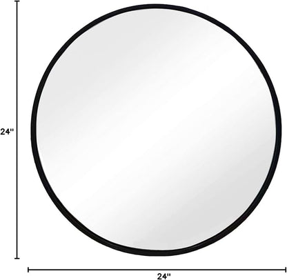 Sunniry Black Round Mirror, Round Mirror 24 inch, Wall Mounted Mirrors - Image 9