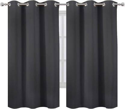 LEMOMO Dark Grey Thermal Blackout Curtains/38 x 63 Inch/Set of 2 Panels Room - Image 2