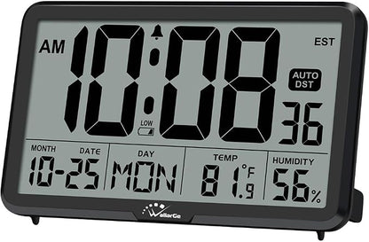 WallarGe Auto Set Digital Wall Clock Battery Operated, Desk Clocks by WallarGe