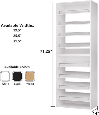 ROOMTEC Modular Closet System, 19.5" Shoe Shelf Closet Tower Wall-Mounted - Image 2