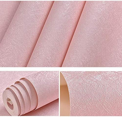 Cohoo Home 512inL 15.7inW Silk Pink Wallpaper Peel and Stick Contact Paper Pink - Image 3