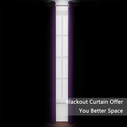 LEMOMO Blackout Curtains 52 x 90 Inch Long Purple Curtains Set of 2 Panels Room - Image 3
