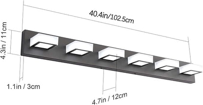 Ralbay Modern Black Vanity Lights Fixtures 6 Lights Acrylic Modern LED Matte - Image 5