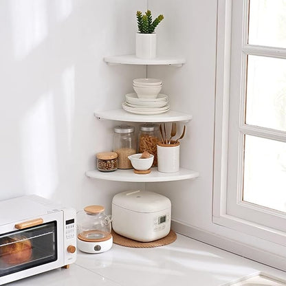 Corner Wall Shelves, Round End Wall Mount Display Shelf - Image 8