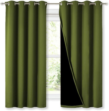 NICETOWN 100% Blackout Blinds, Olive Green, Laundry Room Decor Window Treatment - Image 2