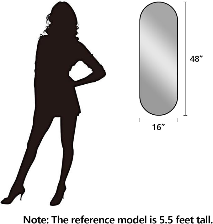 Oval Full Length Mirror, Ultra-Clear Explosion-Proof Dressing Mirror, Simple - Image 2