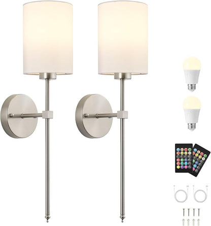 Battery Operated Wall Sconces Set of Two, Wireless Rechargeable Wall Light - Image 9