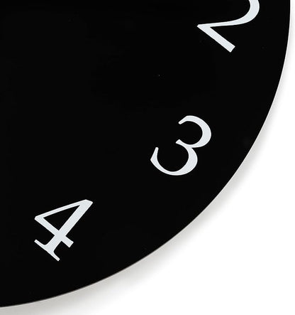 Lafocuse 12 Inch Wooden Black Wall Clock Battery Operated Silent Non-Ticking - Image 6