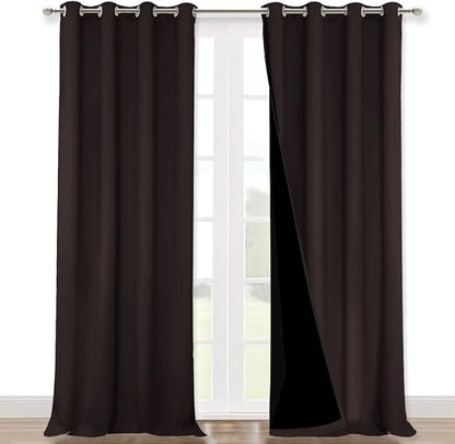 NICETOWN Cold Blocking 100% Blackout Curtains, Durable Black Lined Blackout by NICETOWN