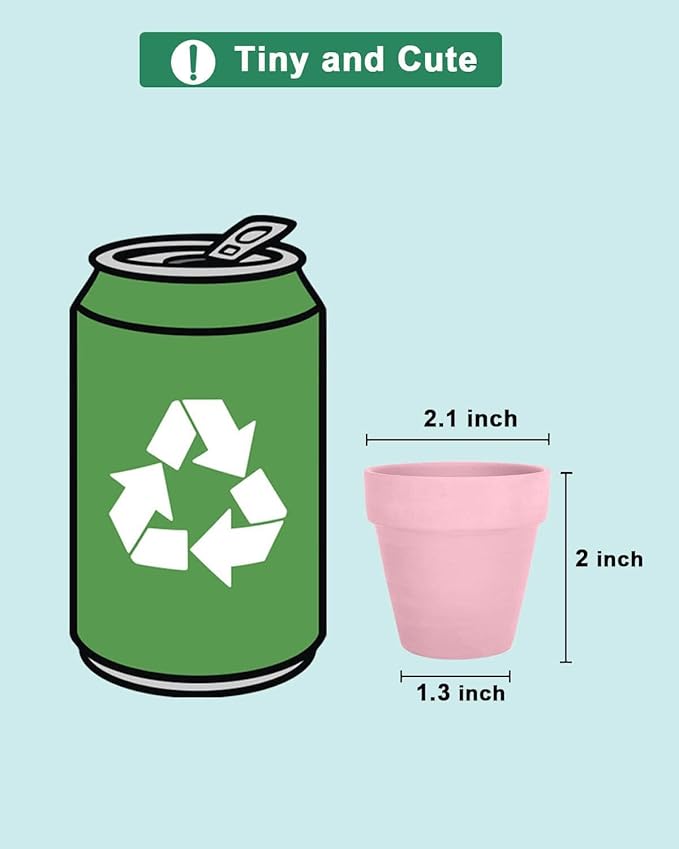 vensovo 48 Pcs 2" Tiny Terracotta & Terra Cotta Pots with Drainage - Peach Pink Small Mini Clay Ceramic Pottery Planter Ideal for Indoor/Outdoor Plants, Crafts, Wedding Favors