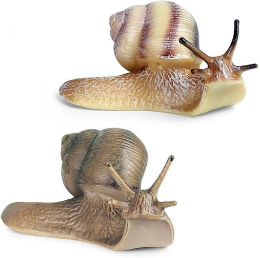 2 Pcs Snail Figurine Miniature Snail Model Realistic Animal Figurines Fairy Garden Micro Landscape Decor