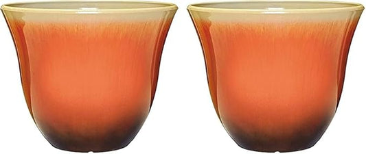 Classic Home and Garden Honeysuckle Resin Flower Pot Planter, Tequila Sunrise, 15" (Pack of 2)
