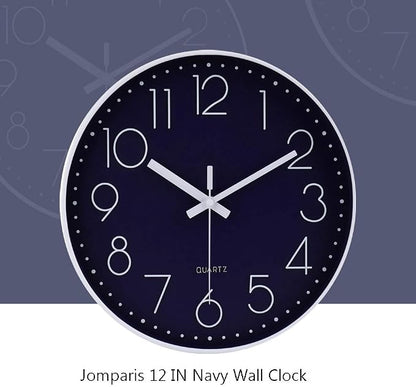 jomparis 12 Inch Silent Non-Ticking Battery Operated Quality Quartz Round Wall - Image 6