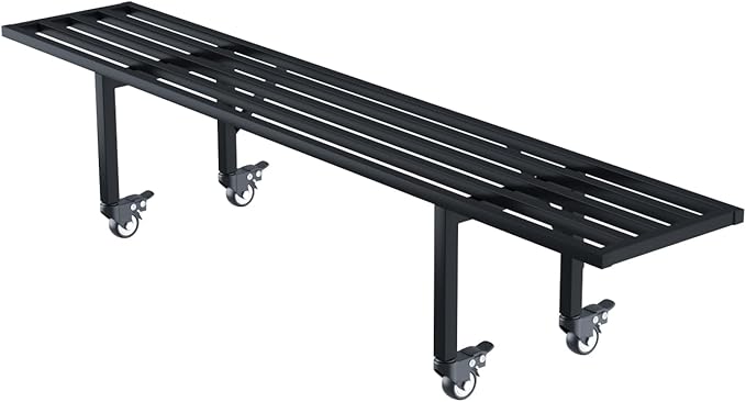 Zhongma One Tier Metal Plant Stand with Wheels,(45.67 L x 8.66 W x 10.3 H) Heavy Duty Plant Holder for Home, Window,Garden, Plant Lovers, Display Stand